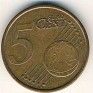 5 Euro Cent France 1999 KM# 1284. Uploaded by Granotius